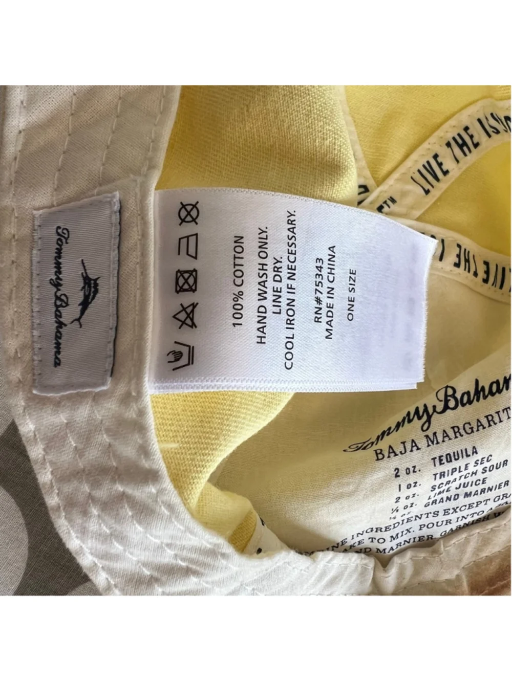 Men's Tommy Bahama One Size Yellow Baseball Cap with Brown Patch